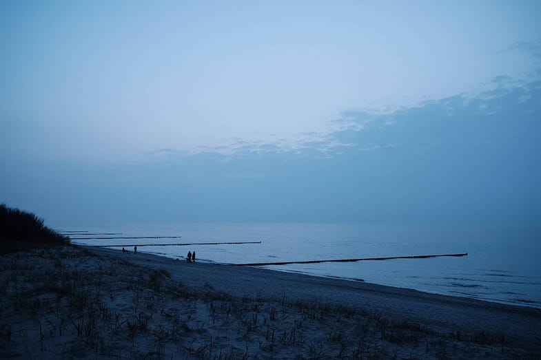 Baltic sea in twilight in Graal-Mueritz